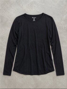Cloudveil Merino Wool Blend Long Sleeve Base Layer Shirt Woman Medium Black
